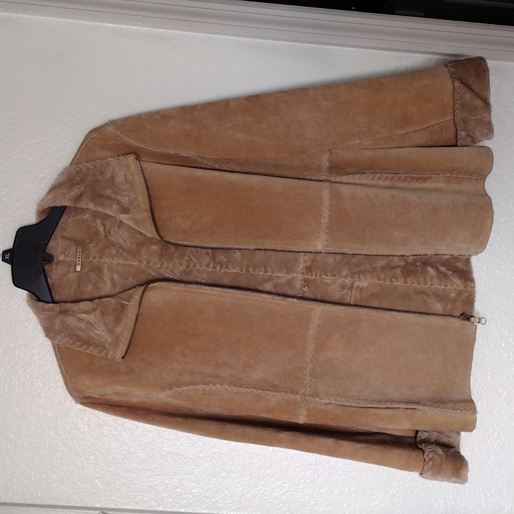 Guess Women's Leather sheepskin Winter Jacket coat
